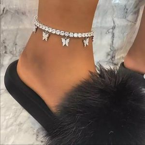 Silver Butterfly Tennis Anklet NWT